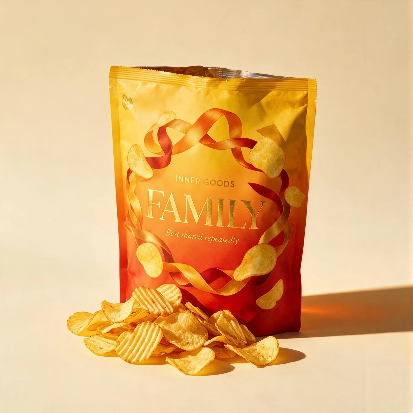 Family — Sharing potato chips